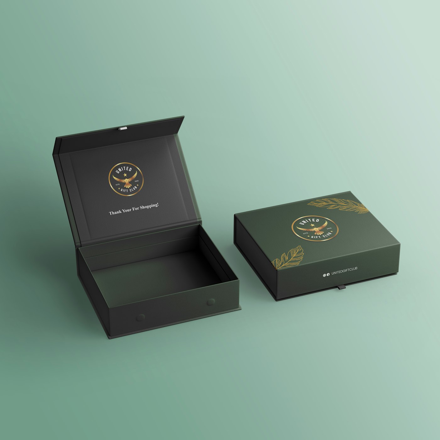 A dark premium product box with a gold emblem.